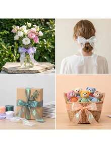 Organza Iridescent Ribbon, Mixed Color Sheer Transparent Satin Ribbon, 1.57 Inch, For Gift Wrapping, Easter Handmade Decoration Ribbon, Suitable For Weddings, Christmas, Invitations, Flower Bouquets, Bow Making - View 2