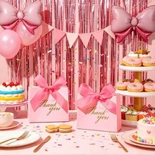 10 piezas de bolsas de regalo impresas en rosa, adecuadas para bodas, fiestas de cumpleaños, eventos empresariales y embalaje de regalos - Bolsas de embalaje - Ver 5