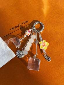 1pc Ocean Shell Beach Style Dolphin Ice Cube Pentagram Ins Style Vacation Bag Charm Accessory - Multicolor - View 5