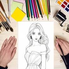 كتاب تلوين الموجة الكورية | كتاب رسم المانجا، كتاب تلوين الأنمي، رسم الشخصيات الموضوعية، كتاب تلوين للبالغين، شخصيات المانجا بموضوع الدراما الكورية - هدية للمعجبين والمتحمسين، مناسب كهدية عيد ميلاد وعيد الميلاد - كتاب تلوين - مشاهدة 6