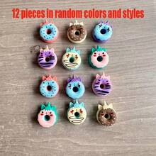 12 buah/Set Penghapus Pensil Donat Unicorn Warna Acak, Serbaguna untuk Menulis, Membersihkan, Alat Tulis dengan Residu Rendah, Cocok untuk Perlengkapan Menulis di Sekolah dan Kantor - MultiWarna - View 11