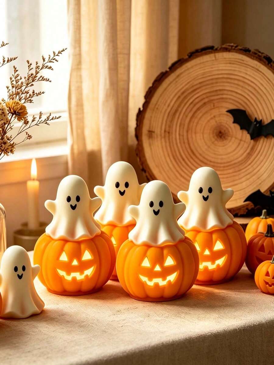 1pc Halloween 3D Candle Mold, Pumpkin Candle Silicone Mold, DIY Mold For Holiday Candles, Soaps, Plaster Ornaments, Suitable For Halloween Gifts - Pumpkin Ghost Mold - View 1
