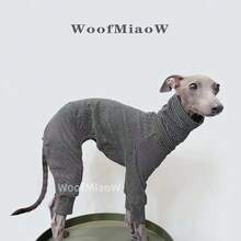 Italian Greyhound Whippet Dog Clothes, Fashionable Soft Fleece Comfortable Elastic Sweatshirt Home Wear Four-Legged Outfit For Medium And Large Dogs, Autumn/Winter - Black - View 1