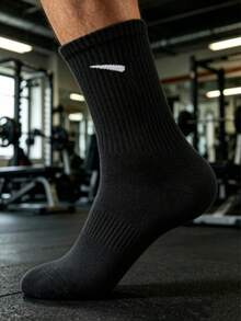 1/5/10 Pairs Men's Casual Solid Color Versatile Mid-Calf Socks, Suitable For Daily Wear And Sports - Multicolor - View 2