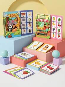 Interactive Busy Book For Children 3+ Years Old - Educational Sensory Flash Cards, Cognitive Skill Development, Preschool Learning Toy, Perfect Holiday Gift - Multicolor - View 3