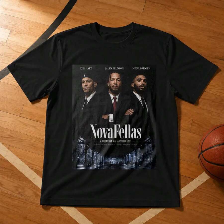 Maglietta da Basket NovaFellas, T-shirt Villanova Mafia, Grafica New York Hoops, Regalo Vintage per Tifosi del Giorno della Partita XWSQ