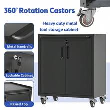 Heavy-Duty Metal Garage Storage Cabinet With Wheels - Sturdy And Durable Tool Storage Cabinet For Garage, Office, And Home Organizer Solutions-XY528114 - Multicolor - View 9