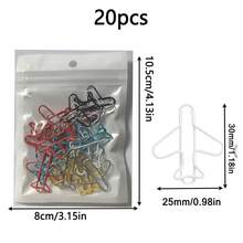 10/20/40pcs Creative Airplane Shaped Gold Rose Color Metal Paper Clips, Office Supplies, Suitable For Planner, Notebook, Card Packaging, Office School Stationery Gift - Airplane - View 16