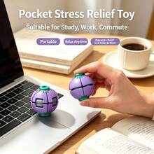 1pc (Random Color) 3D Press & Rotate Stress Relief Gyro Ball, Multi-Color Gear Fidget Toy, Sensory Anxiety Relief Toy For Office Adults Focus Improvement, Pocket-Sized Pressure Release Desktop Toy Gift, 360° Rotating Press Gear Gyro Toy, Quiet Sensory Stress Relief Toy For Office Focus And Tension Habit Relief, Multi-Color Options Interactive Rotating Gyro Ball - Multicolor - View 4