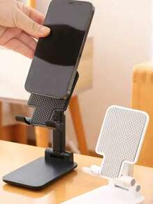 1pc Universal Desktop Phone Stand, Supports Tablet And Phone, Adjustable Portable Phone Holder - Black - View 4