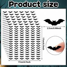 10pcs Mini Halloween Bat Doodle Stickers, Vintage Black & White Minimalist, Halloween Party Atmosphere Decoration, Suitable For Home Baking, Holiday Gift Packaging, Market Stall, Scrapbook & Card Creation, Creative DIY - Mini Halloween Bat - View 2