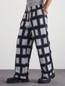 MAISONFOX Men's Plaid All-Over Print Casual Straight Leg Sports Long Pants - Multicolor - View 1