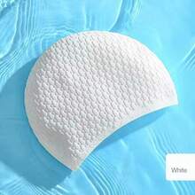 Silicone Swimming Caps Large Size Long Hair Ear Protection Swim Caps For Women Elastic Solid Color Swimming Cap Pool Accessories - A - View 7