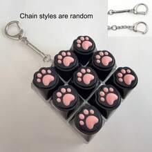 Soft Cat Paw Keychain Fashion Accessory Button Keychain Toy, Fingertip Keychain Suitable For Luggage, Phone And Car Decoration! - Multicolor - View 14