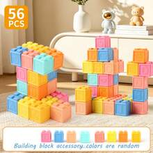 Soft Rubber Building Blocks For Infants, Educational And Cognitive Toys For Early Learning, Stacking And Building, Designed For Grasping Training, Chewable Soft Rubber Toys, Suitable For Baby, Promoting Cognitive Development, Birthday/Halloween Gift - Multicolor - View 17