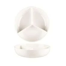 1pc Ceramic Divided Plate, Fast Food Breakfast Plate, Lunch Tray, Portion Control Meal Plate, Suitable For Balanced Diet Preparation, Microwave, Dishwasher And Refrigerator - Three-division Disc - View 10