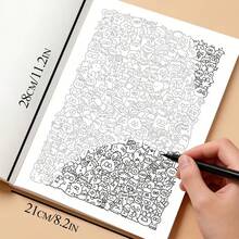 5000+ Doodle Tracing & Coloring Book, 28.45*20.83cm Large Format, Single-Sided Thick Paper, Ink-Resistant, Massive Collection Of Cute Doodle Patterns, Combines Line Tracing & Coloring,Enhancing Creativity, Beautifully Designed - Single Piece - View 3