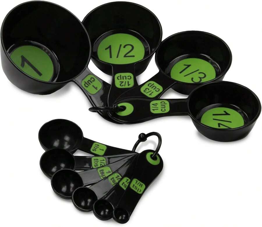 Chef Craft Easy To Ready Plastic Measuring Cup Set, 10 Piece Set, Green - ColorB - View 1
