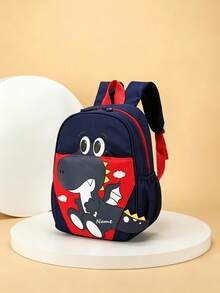 1pc Personalized Back To School Cute Dinosaur Backpack, Zipper Closure Nylon Material, Adjustable Shoulder Straps, Hand-Carry, Suitable For School, Shopping, Daily Outings, Outdoor Trips. Birthday Gift. - Multicolor - View 7