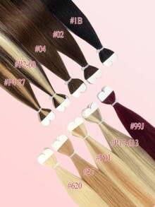 10Pcs Mini Tape In Hair Extensions Human Hair 14inch Blond Straight Human Hair Tape In Hair Extensions Invisible Silky Hair Seamless Skin Weft Human Hair Extension 10g Lightweight Tape Ins Easy To Wear For Daily &Party&Wedding - Multicolor - View 3