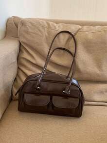 Women's Underarm Bag Spring/Summer New Fashion Tote Bag, Versatile Large Capacity Multi-Pocket Commuter Bag, Suitable For Music Festivals, Parties, Banquets, And Gifts - Coffee Brown - View 4