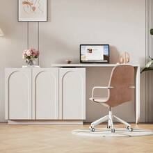 Desk, L-Shaped Rotating Corner Computer Desk, Office Desk, Vanity, White 110 Cm - 白色 - 查看 2