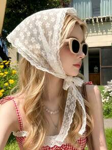 1 buah Jilbab Renda, Aksesori Rambut Manis Putih Vintage, Jilbab Liburan Serat Poliester, Cocok untuk Dekorasi Luar Ruangan - MultiWarna - View 6