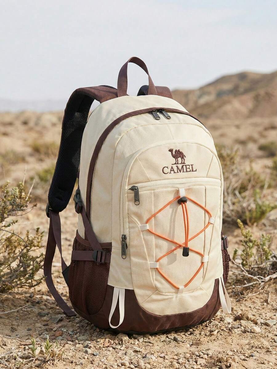 CAMEL CROWN 大容量輕量化背包,休閒旅行肩背包,大學生校園書包,戶外徒步與攀岩背包 - 紫色的 - 查看 1