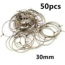 50pcs 20-40mm Beading Hoops Earrings Big Circle Ear Hoops Earrings Wires For DIY Jewelry Making Accessories Supplies - Circle Hoops - View 18
