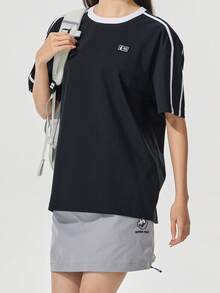 CAMEL CROWN Three-Proof T-Shirt, Highly Breathable Outdoor Short-Sleeved Casual Top For Couples, Spring And Summer, Shoulder-Covering. - Phantom Black - View 2