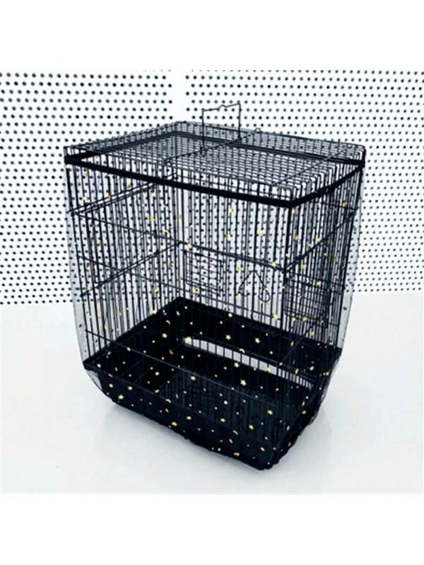 1pc Universal Bird Cage Cover 360 Degrees Covering Bird Cage Mesh Net Elastic Birdcage Cover Soft Bird Seed Guard Skirt For Home Bird Cage Cover Shell Skirt Net Easy Cleaning Seed Catcher Guard Bird Cage Accessories Airy Mesh Parrot Bird Cage Net