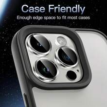 CASECOPS 3Set/9Pcs Metal Camera Lens Protector Compatible With Iphone 17/16 PRO MAX/16PRO/16 Plus/15 PRO MAX/15 PRO/14 PRO MAX/14 PRO/13 PRO MAX/13 PRO/12 PRO MAX/12 PRO, Tempered Glass, 9H Metal Single Lens Cover, Anti-Fall And Anti-Scratch, High Definition Transparent - Silver - Silver - View 6