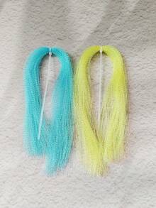 2pcs Colorful Silk Sea Fishing Iron Plate Hook Binding Hook Bright Silk Night Light Silk Slow Shaking Fishhook Fishing Essential - Multicolor - View 4