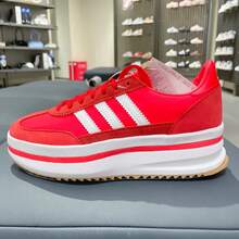 Adidas Clover Women's SL 72 STACK Classic Platform T-Toe Sneakers - Red and White - View 10