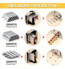 Engrapadora Para Tapiceria Con 6000 Grapas Clavadora Guantes - Conjuntos - Ver 8