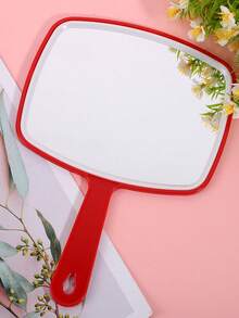 1pc Handheld Mirror With Handle, Designed For Hair Salon, Square Black Portable Mirror, Bathroom Shaving Mirror, Hangable, Multiple Colors Available, Home Decor Mirror, Student Dorm Portable Makeup Mirror - Multicolor - View 15
