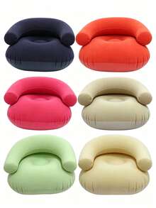 Foldable Double Inflatable Sofa Chair, Soft And Comfortable Home Leisure Slouchy Lounge Chair Sofa; Portable Outdoor Type, Can Be Used For Lying Down And Sleeping; Double/Multi-Person Portable Outdoor Camping Air Mattress Sofa; Adult Nap Room; Dormitory Rest Chair; Multiple Colors Available - Multiple Styles - View 9
