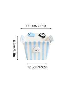 1pc Penguin Striped Ceramic Bowl, Seal Fish Fries Fried Chicken Bowl, Exquisite, Suitable For Home Decor Tableware, Party Gathering Snack Bowl, Fork Spoon Storage Bowl, Gift, Holiday Decoration - Multicolor - View 13