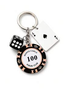 1 buah Gantungan Kunci Dadu Chip Poker, dengan Dadu Chip Poker + Liontin Kartu As, Gantungan Kunci Kreatif, Aksesori Gantungan Tas Ransel, Aksesori Kunci Mobil, Gantungan Botol Minum, Cocok untuk Gantungan Tas, Liontin Mobil - MultiWarna - View 12