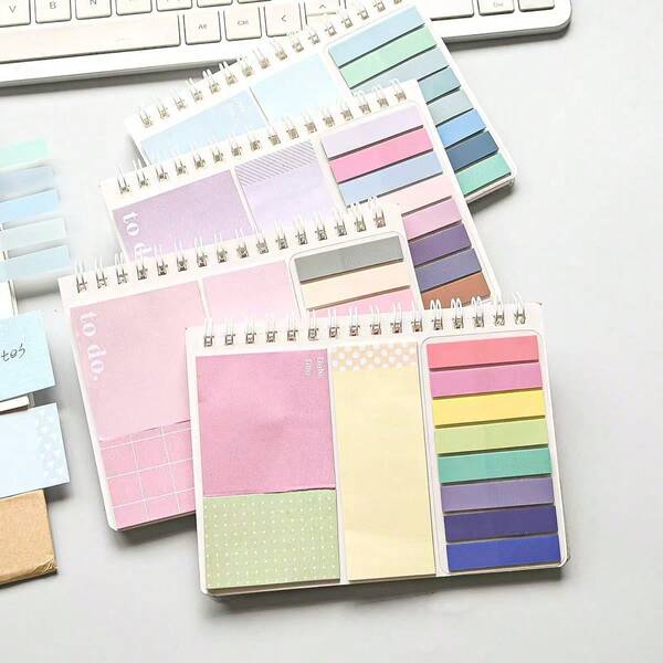 Expandable Multi-Color Sticky Notes Binder, Multi-Function Combination, Adhesive, High Aesthetic, For Students And Office Use, Back To School Season