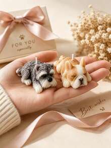 迷你雪納瑞幼犬造型矽膠模具，鬥牛犬手工蠟燭製作工具，柔軟易脫模石膏樹脂肥皂矽膠模，家居裝飾，派對禮物 - 狗狗模具 - 查看 5
