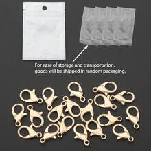 100pcs 12*7mm Lobster Clasp Open Jump Ring Mixed Color Gold/Silver Jewelry Clasp For Jewelry Making Bracelet Necklace - KC Gold - View 4