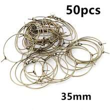 50pcs 20-40mm Beading Hoops Earrings Big Circle Ear Hoops Earrings Wires For DIY Jewelry Making Accessories Supplies - Circle Hoops - View 17
