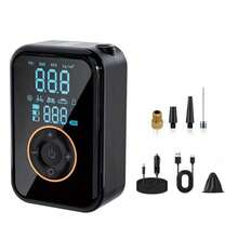Portable Tire Inflator Pump - Rapid Air Compressor Suitable For Car Tires, With Digital Pressure Gauge/LED Light. Portable Tire Inflator Pump Applicable For Cars, Motorcycles, Bicycles, Inflatables, Etc. 2000mAh 7.4V/DC12V - Black - View 14