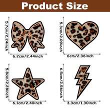 WENSIDUO 16Pcs Leopard Star Heart Iron On Patches, Embroidered Flower Themed Sew On Patches, Applique Patches For Clothing, Jackets, Hats, Backpacks, Jeans - Leopard - View 2