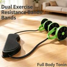Dual-Wheel Foot Pedal Resistance Trainer With Extended Cord, Full-Body Muscle Shaping Equipment, Foldable Exercise Gear For Living Room Nook And Terrace Daily Workout Arrangement - Multicolor - View 1
