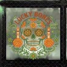 1pc Vintage Style Decorative Sugar Skull Window Sticker With Flowers Candles Leaves Arched Lucky Bones Text Centered Framed By Symmetrical Floral Vines Clear Vinyl Self-Adhesive Removable Easy Peel Stick For Glass Halloween Decoration - Multicolor - View 6