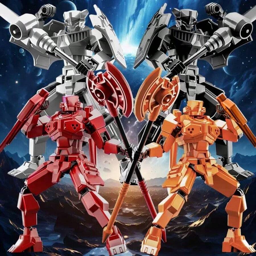 T13 Action Figure 2-Piece Set, DIY Titan 13 Warrior Figure, Multi-Joint Articulated Action Figure, Lucky 13 Collectible Toy - Multicolor - View 1