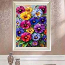 1PC DIY 5D Diamond Painting Kit Floral Pattern - Round Full Diamond Art Mosaic Craft, Home Wall Decor, Frameless - No Frame - View 2