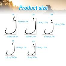 Offset Shank Worm Hooks – High Carbon Steel Weedless Fishing Hooks For Soft Plastic Baits, Texas Rig, Freshwater & Saltwater – 100PCS In 5 Sizes With Plastic Box - Black - View 2